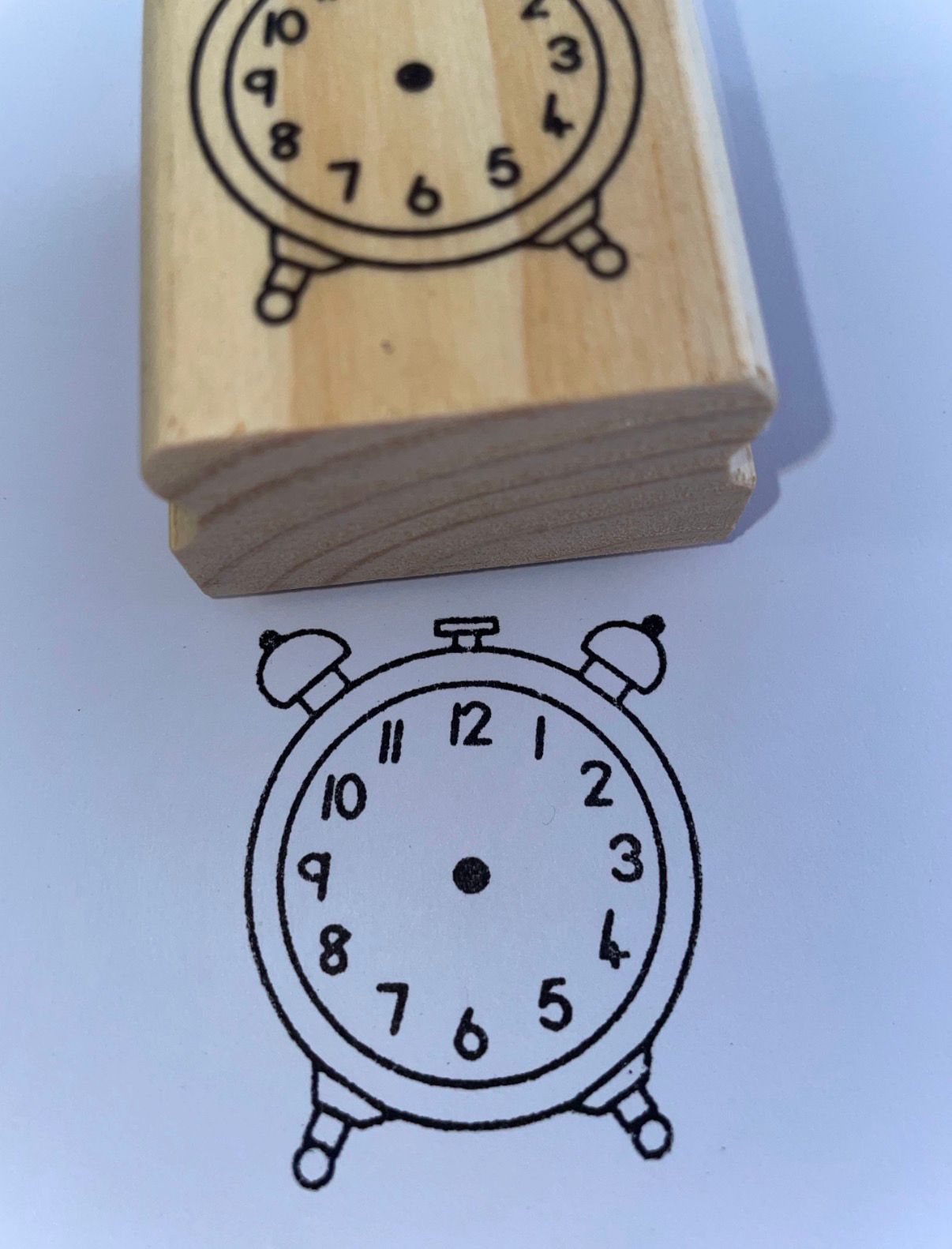 3cmx3cm wooden stamp - Alarm Clock