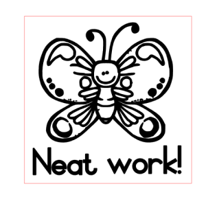 Neat work butterfly self inking stamp - 2cmx2cm