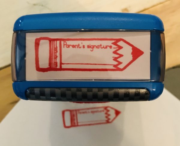 Parent’s signature 14mmx38mm self inking stamp