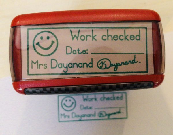 Smiley face 22mmx58mm self inking stamp