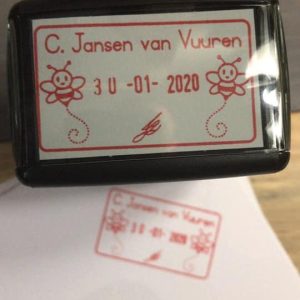 - Bee 24mmx41mm self inking stamp