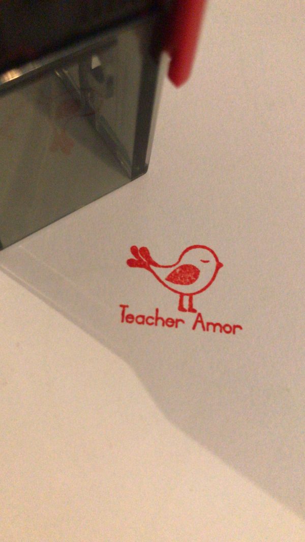 2cmx2cm self inking stamp - Bird and name - Image 2