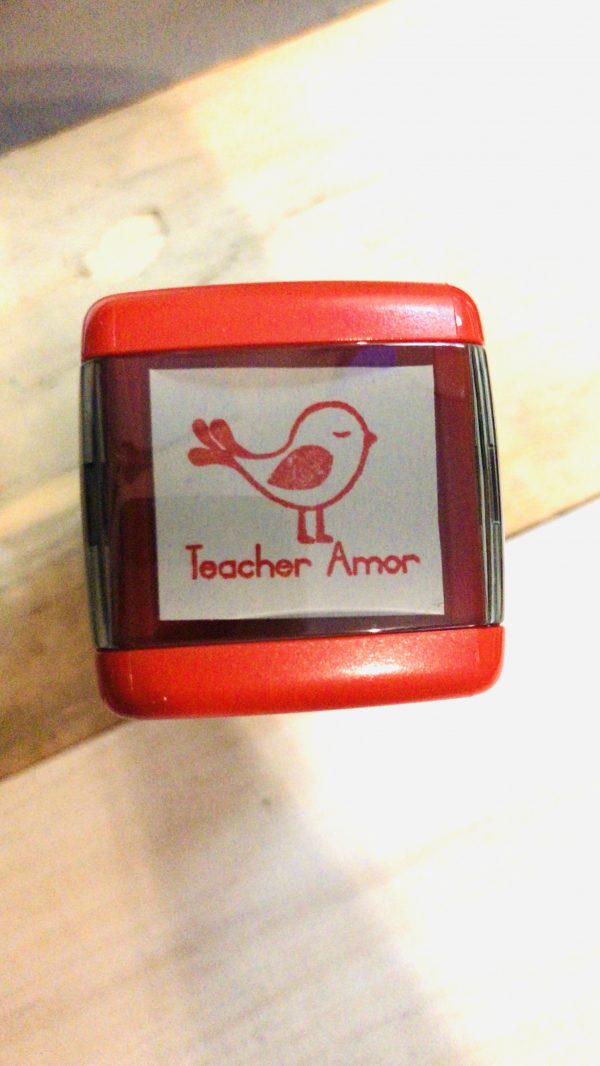 2cmx2cm self inking stamp - Bird and name