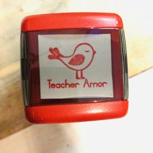 2cmx2cm self inking stamp - Bird and name