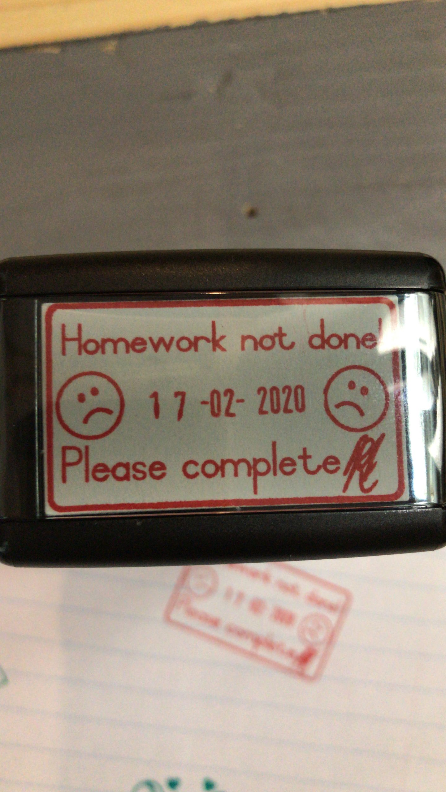 homework not done stamp