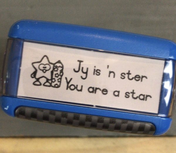 Jy is n ster/You are a star 14mmx38mm self inking