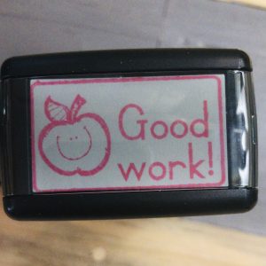 Self-inking Stamp with Word & Picture - Apple - Good Work