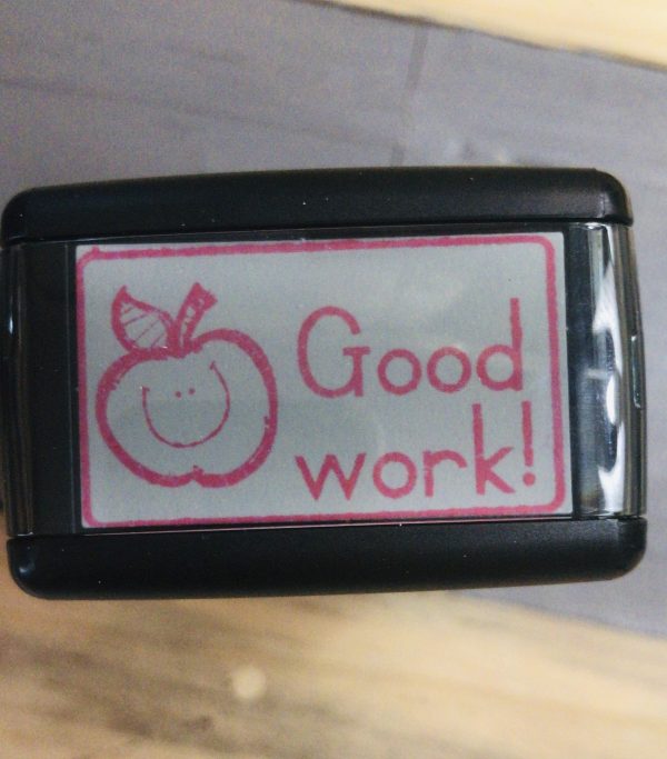 Self-inking Stamp with Word & Picture - Apple - Good Work