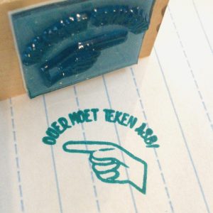 Ouer moet teken asb - 3cmx3cm wooden block stamp