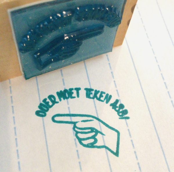Ouer moet teken asb - 3cmx3cm wooden block stamp