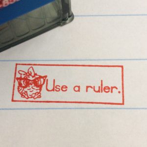 Use a ruler 14mmx38mm self inking