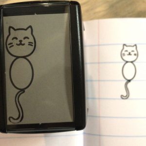 17mm self inking cat stamp - Total size 51mm