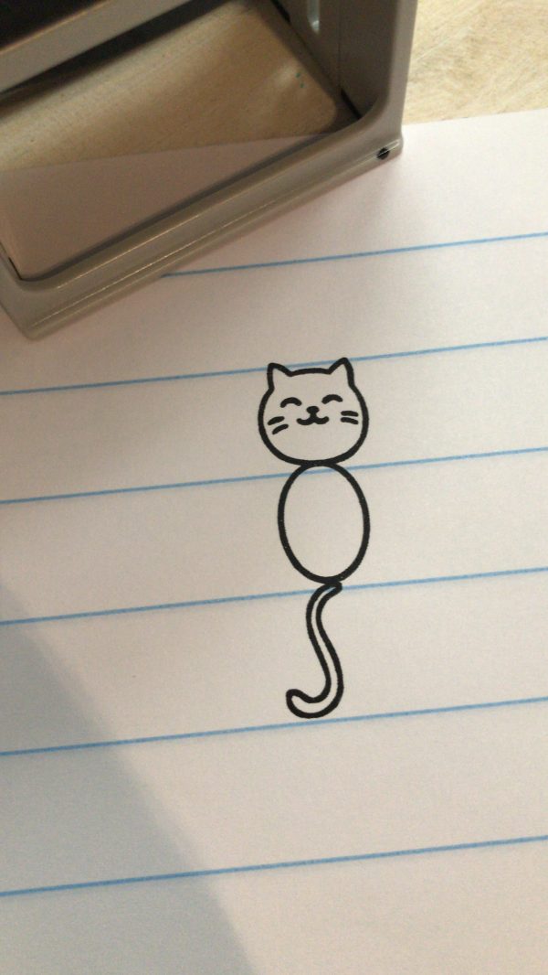 17mm self inking cat stamp - Total size 51mm - Image 2