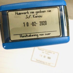 Huiswerk nie gedoen nie 30mmx50mm dater stamp