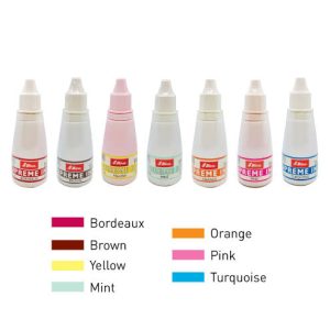 28ml Supreme ink bottle - 6 available ink colours: Pink, Turqouise, Orange, Brown, Bordeaux and Yellow.