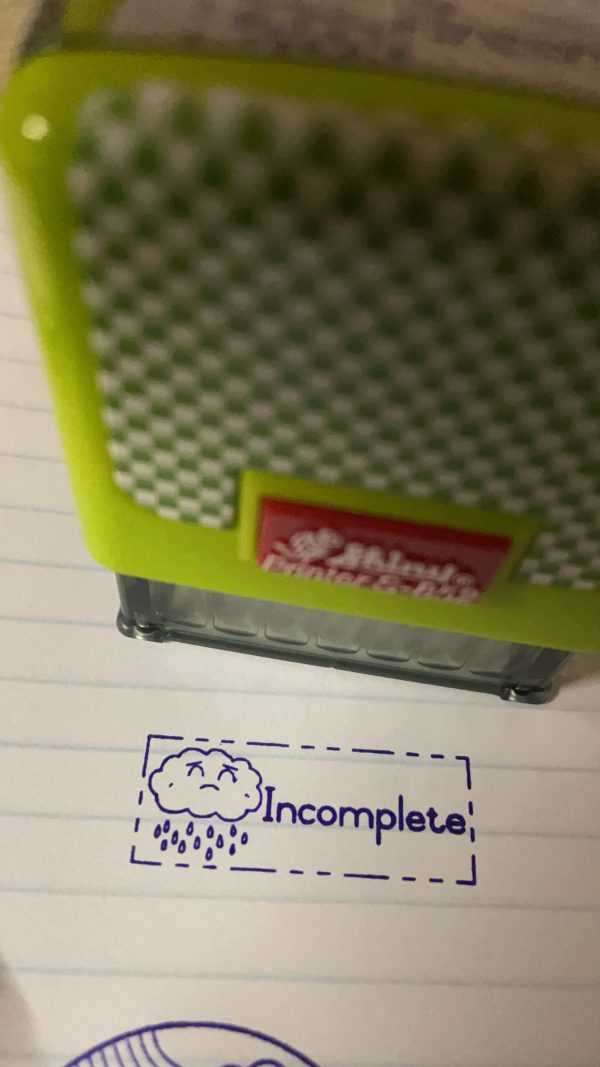 Sad cloud - 14mmx38mm self inking stamp