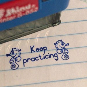 Sea horses -  14mmx38mm self inking stamp