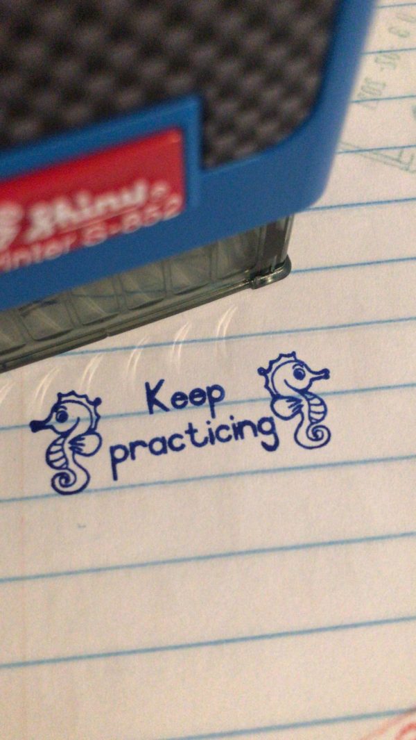 Sea horses -  14mmx38mm self inking stamp