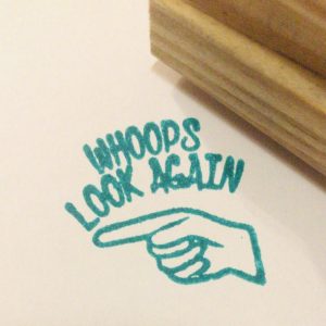 3cmx3cm wooden block - Whoops look again