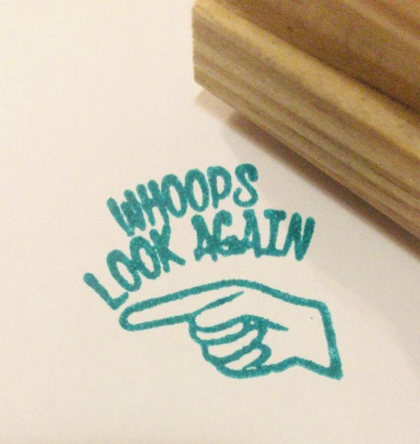3cmx3cm wooden block - Whoops look again