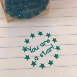 You are a star - 3cmx3cm wooden stamp