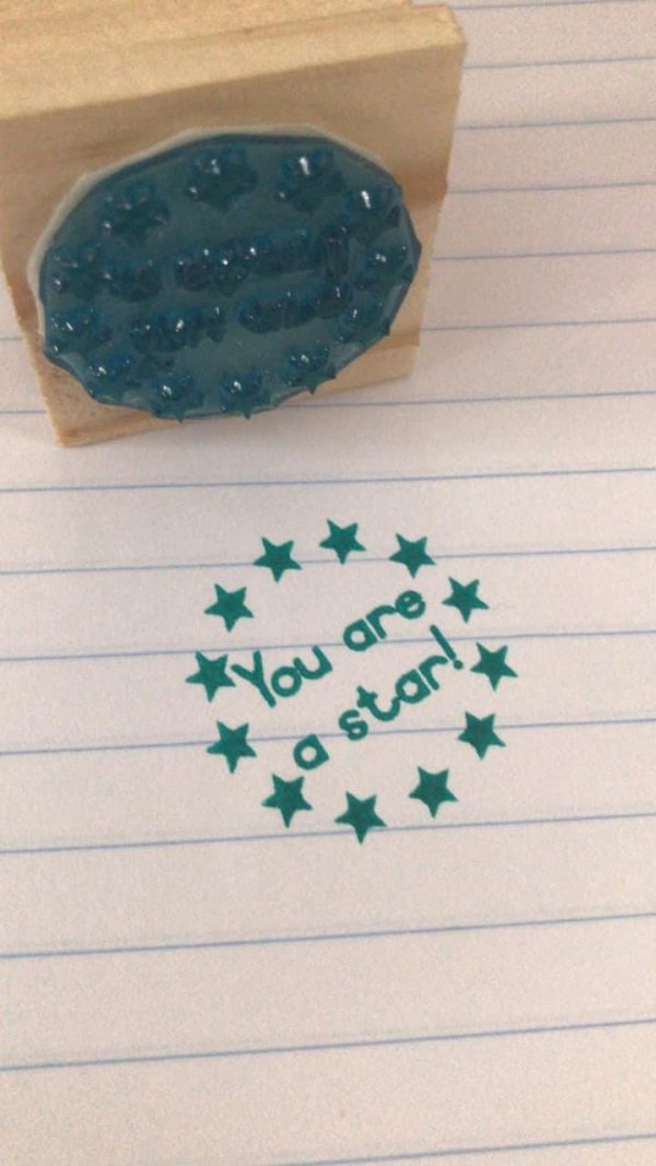 You are a star - 3cmx3cm wooden stamp