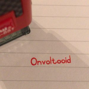 Onvoltooid- 10mmx26mm self inking stamp