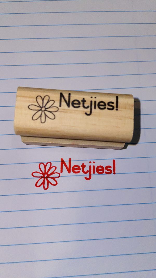 Netjies! - 20mmx45mm wooden stamp