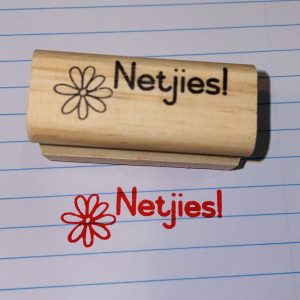 Netjies! - 20mmx45mm wooden stamp