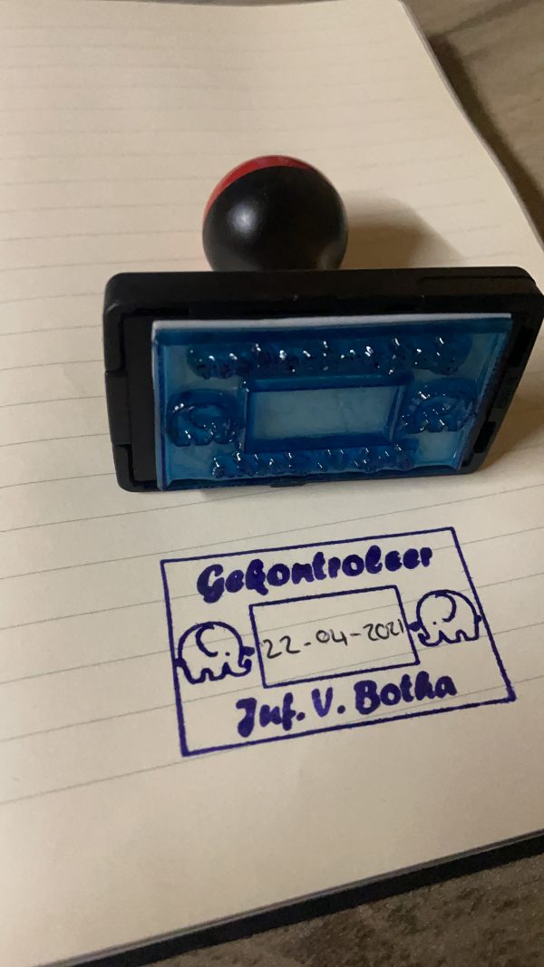 30mmx50mm plastic handle stamp - elephant