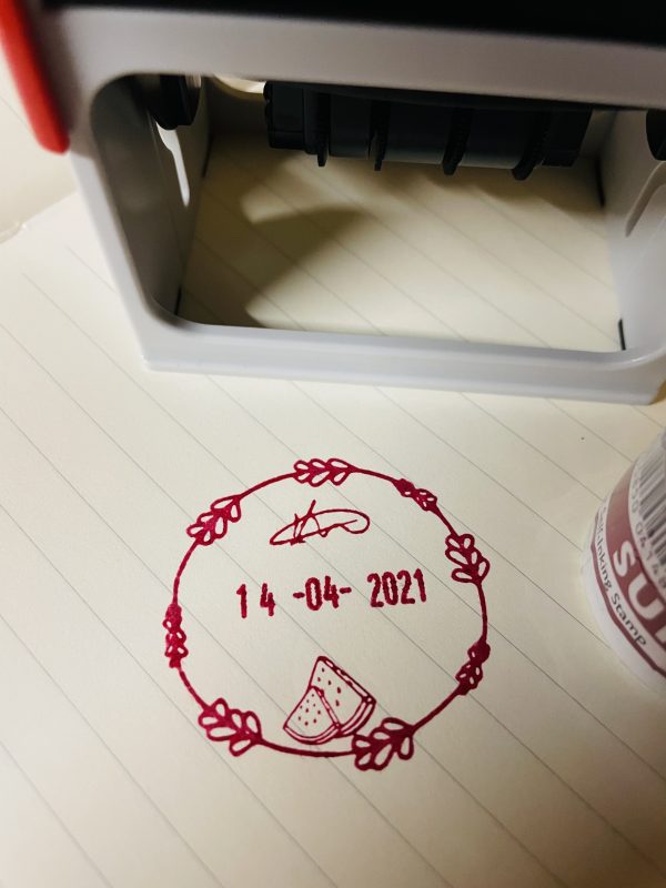 Watermelon - 42mmx42mm self inking stamp
