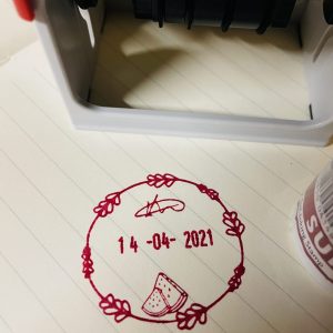 Watermelon - 42mmx42mm self inking stamp
