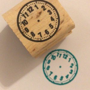 Clock - 3cmx3cm wooden stamp