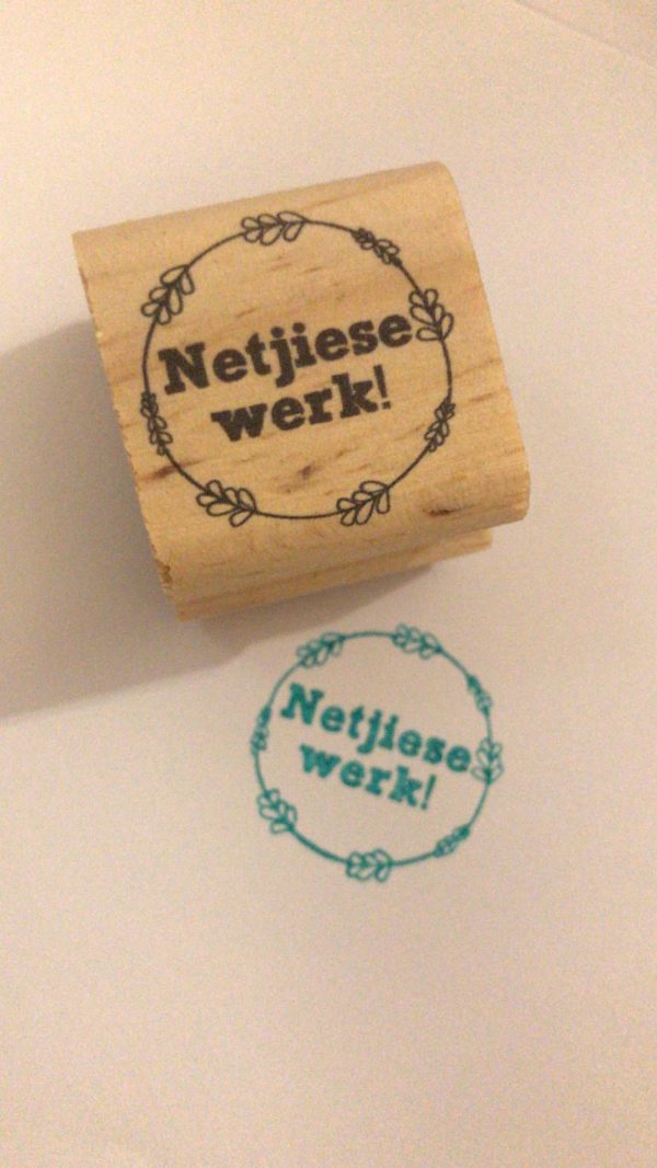 Netjiese werk - 3cmx3cm wooden stamp