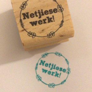 Netjiese werk - 3cmx3cm wooden stamp