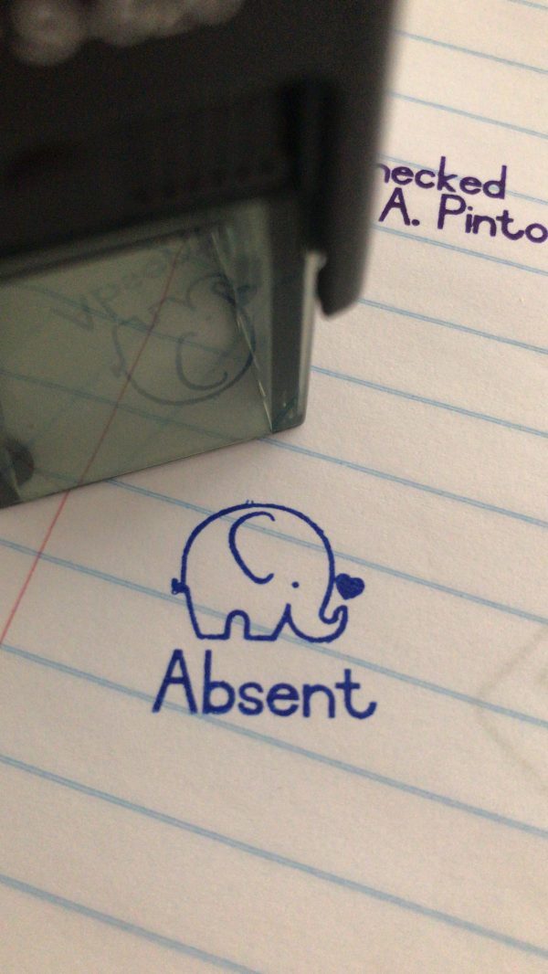 Absent Elephant - 2cmx2cm self inking