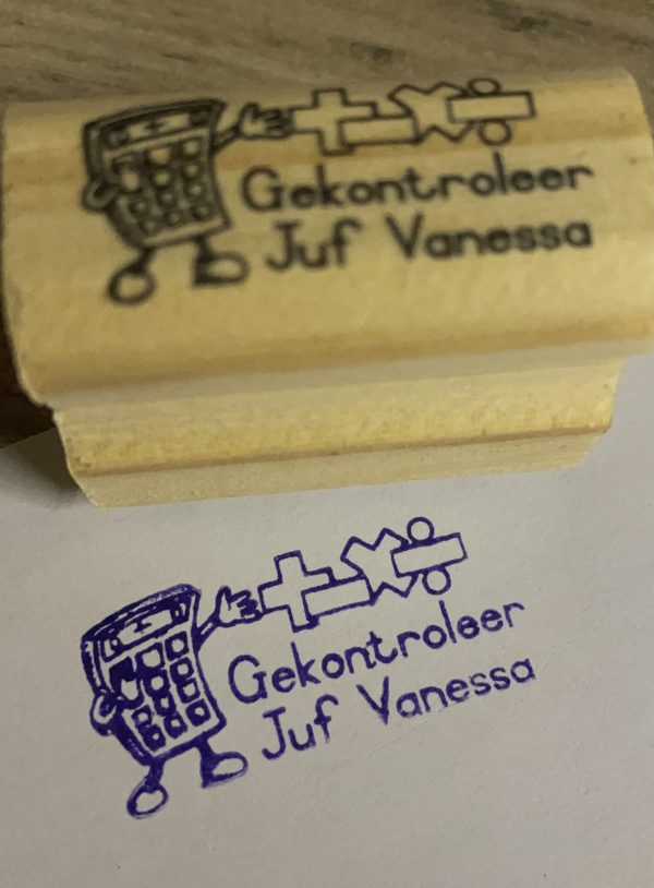 Gekontroleer - 20mmx45mm wooden stamp