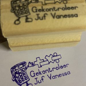Gekontroleer - 20mmx45mm wooden stamp
