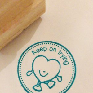 Keep on trying - 3cmx3cm wooden stamp