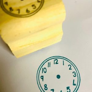 4cmx4cm wooden stamp - Big Clock