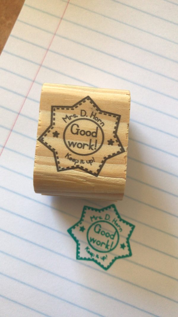 4cmx4cm wooden stamp  - Good Work Badge - Image 2