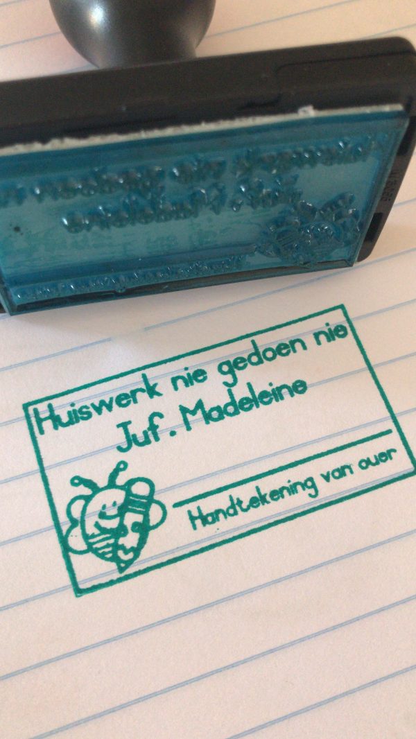 Huiswerk nie gedoen nie - 30mmx50mm plastic handle stamp