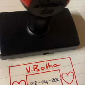 30mmx50mm plastic handle stamp - Hearts