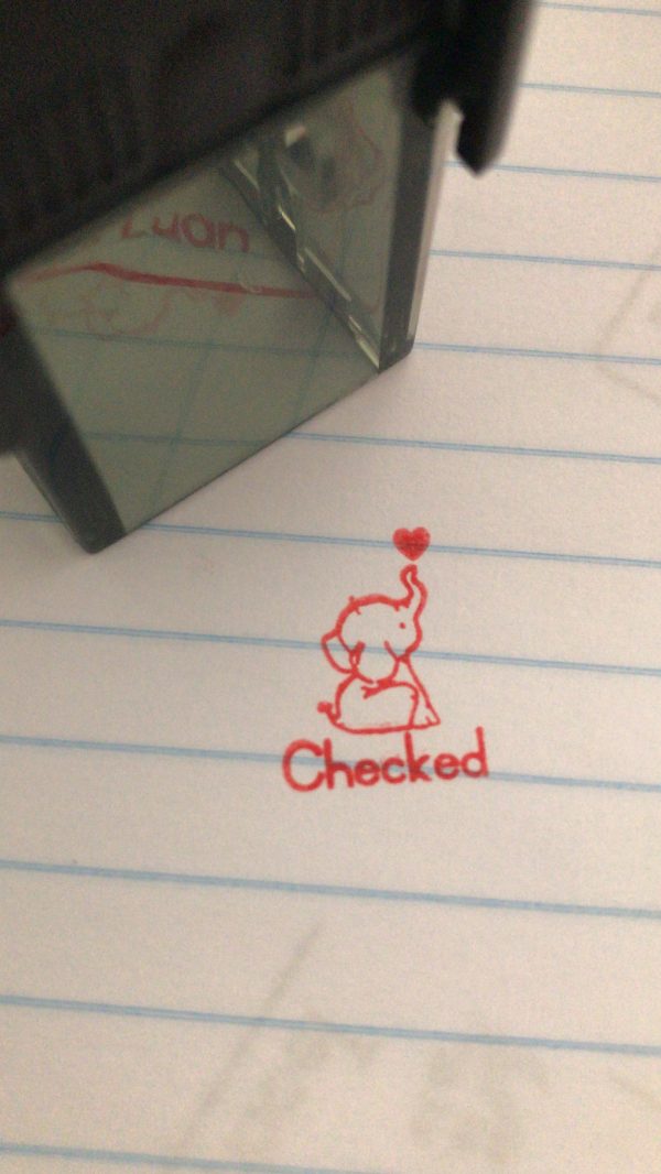 Checked Elephant - 2cmx2cm self inking