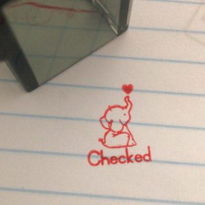 Checked Elephant - 2cmx2cm self inking