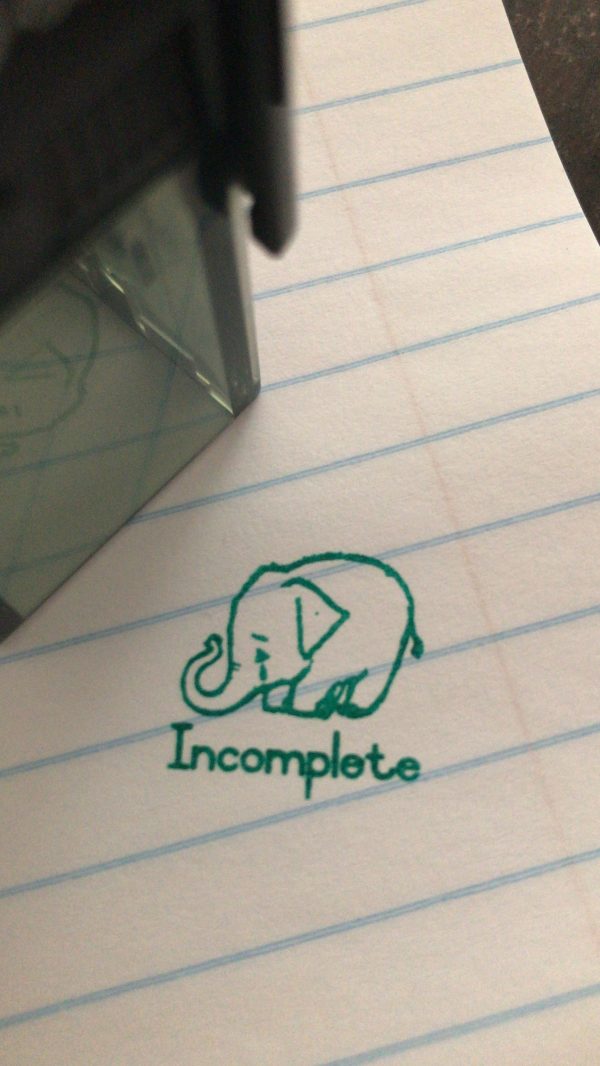 Elephant incomplete - 2cmx2cm self inking stamp