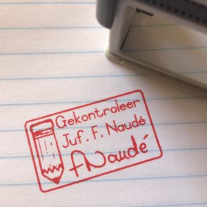 Potlood Gekontroleer - 24mmx41mm self inking stamp