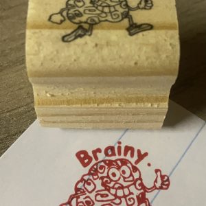 Brainy - 3cmx3cm wooden stamp