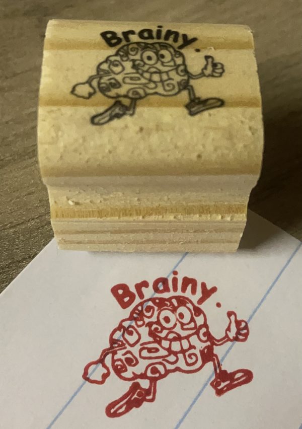 Brainy - 3cmx3cm wooden stamp