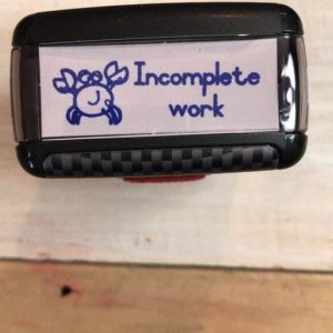 Incomplete work crab - 14mmx38mm self inking stamp